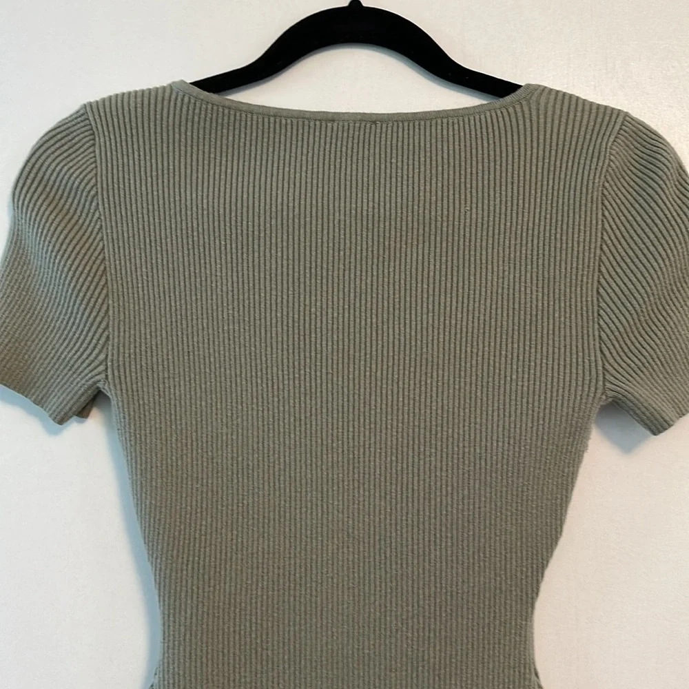 Abercrombie & Fitch Short Sleeve corset inspired Knit Bodysuit - Picture 8 of 10